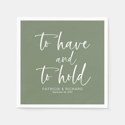 Om te hebben & om moderne kalligrafie bruiloft te  servet (Voorkant)