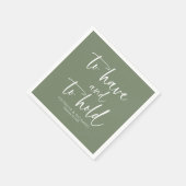 Om te hebben & om moderne kalligrafie bruiloft te  servet (Hoek)