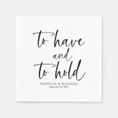 Om te hebben & om moderne kalligrafie bruiloft te servet (Voorkant)