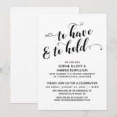 Om te hebben & te houden Hart Calligraphy Ontvangs Kaart (Voorkant / Achterkant)