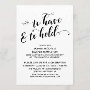 Om te hebben & te houden Hart Calligraphy Ontvangs Kaart