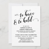 Om te hebben & te houden Hartelijk Calligraphy Ont Kaart (Voorkant)