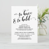 Om te hebben & te houden Hartelijk Calligraphy Ont Kaart (Staand voorkant)