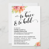Om te hebben & te houden Harten Script Waterverf b Kaart (Voorkant)