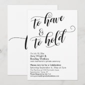 Om te Hebben & te Houden Script Huwelijksfeest na  Kaart (Voorkant / Achterkant)