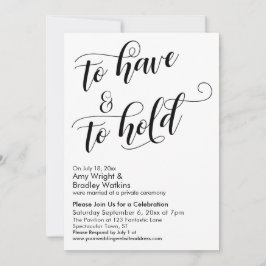 Om te Hebben & te Houden Script Huwelijksfeest na  Kaart