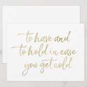 Om te hebben & te houden Trouwdekens Folie Gouden Kaart (Voorkant / Achterkant)