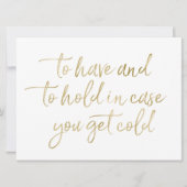 Om te hebben & te houden Trouwdekens Folie Gouden  Kaart (Voorkant)