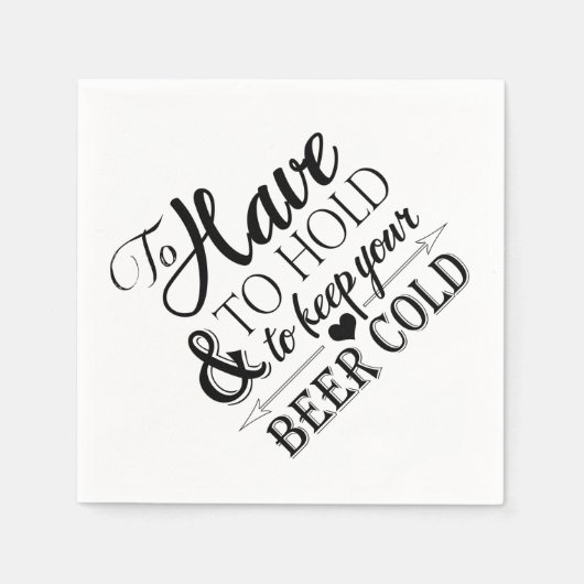 Om te moeten houden bier koud bruiloft servet houd (Voorkant)