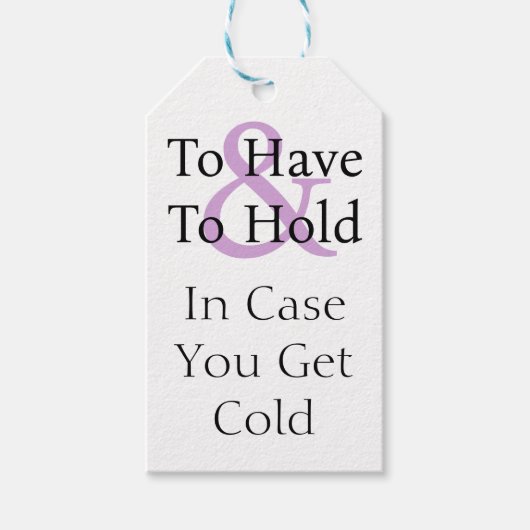 Om te moeten houden in Hoesje Koude bruiloft gunst Cadeaulabel (Voorkant)