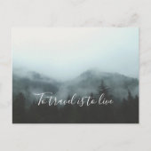 Om te reizen moet je leven briefkaart (Voorkant)