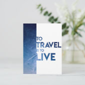 Om te reizen moet je leven briefkaart (Staand voorkant)