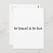 Om te reizen moet je leven - eenvoudig reisprijsop briefkaart (Voorkant / Achterkant)