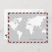 om te reizen moet je leven . worldmap briefkaart (Voorkant / Achterkant)