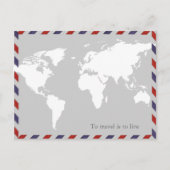 om te reizen moet je leven . worldmap briefkaart (Voorkant)