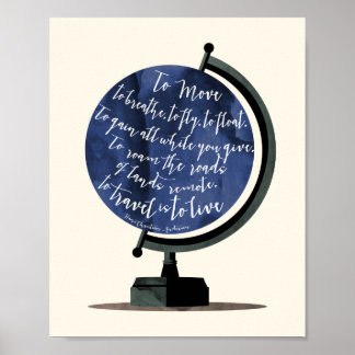 Om te reizen moet u de Wereldbol van uw offerte li Poster