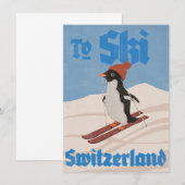 Om te skiën in Zwitserland Kaart (Voorkant / Achterkant)