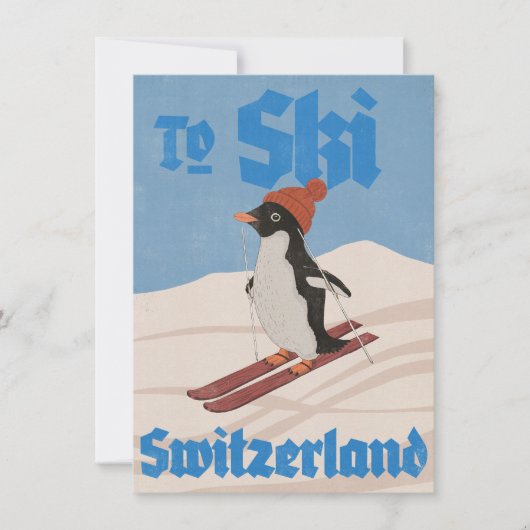 Om te skiën in Zwitserland Kaart (Voorkant)