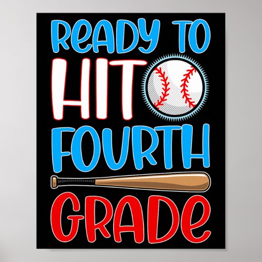 Om te slaan 4e klas-honkbal liefhebber terug naar poster (Voorkant)