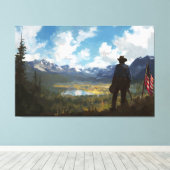 Om te staan en te aanschouwen canvas afdruk (Insitu (Houten vloer))