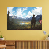 Om te staan en te aanschouwen canvas afdruk (Insitu (Woonkamer))
