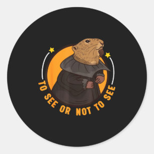 Om te zien of niet te zien Grappige Woodchuck Grou Ronde Sticker