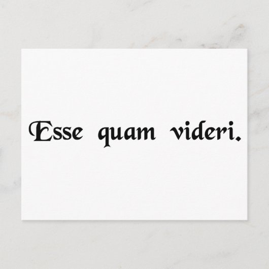 Om te zijn, in plaats van te lijken. briefkaart (Voorkant)