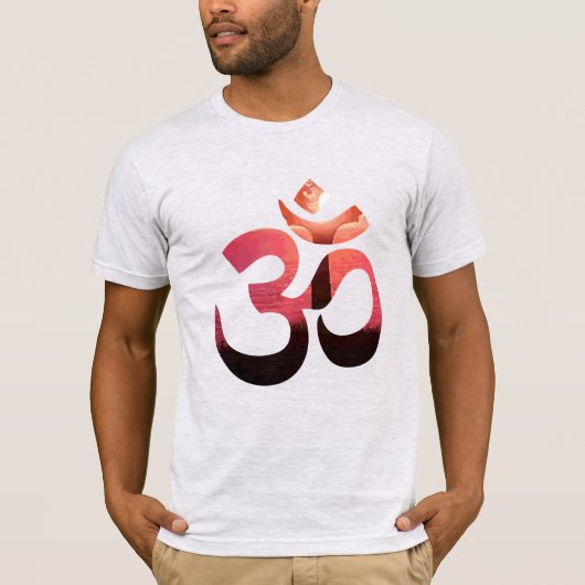 Om Tree Sun Mantra Yoga Mannen dubbelzijdig T-shirt (Voorkant)