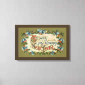 Om u een gelukkig nieuwjaar te wensen,  Victoriaan Canvas Afdruk (Voorkant)