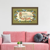 Om u een gelukkig nieuwjaar te wensen, Victoriaan Canvas Afdruk (Insitu (Woonkamer))