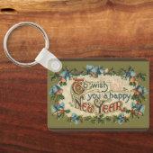 Om u een gelukkig nieuwjaar te wensen,  Victoriaan Sleutelhanger (Achterkant)