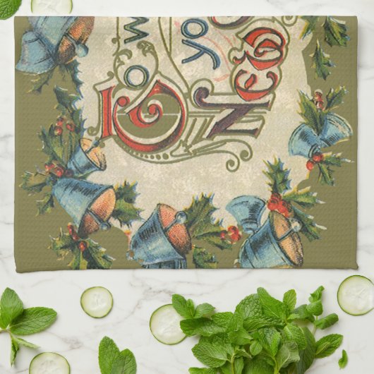 Om u een gelukkig nieuwjaar te wensen,  Victoriaan Theedoek (Gevouwen)