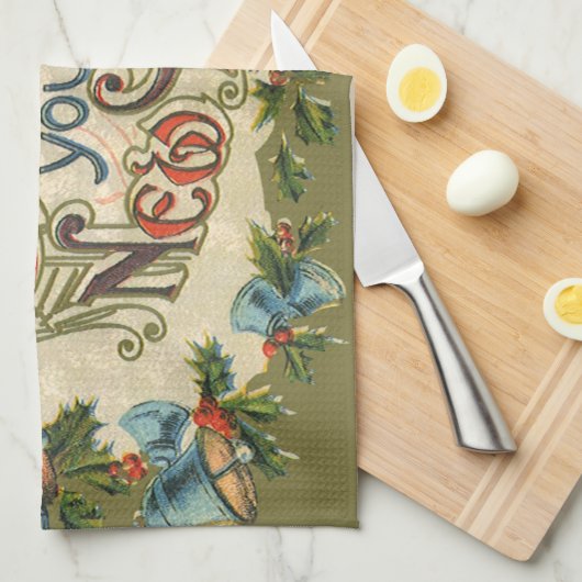 Om u een gelukkig nieuwjaar te wensen,  Victoriaan Theedoek (Quarter Fold)