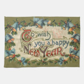 Om u een gelukkig nieuwjaar te wensen,  Victoriaan Theedoek (Horizontaal)