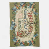 Om u een gelukkig nieuwjaar te wensen,  Victoriaan Theedoek (Verticaal)