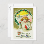 Om u een Gelukkige Strijd van de Sneeuwbal van het Feestdagenkaart (Voorkant / Achterkant)