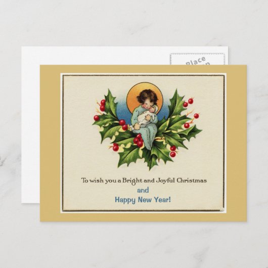 Om u een heldere en vrolijke kerstgeel te wensen feestdagenkaart (Voorkant / Achterkant)