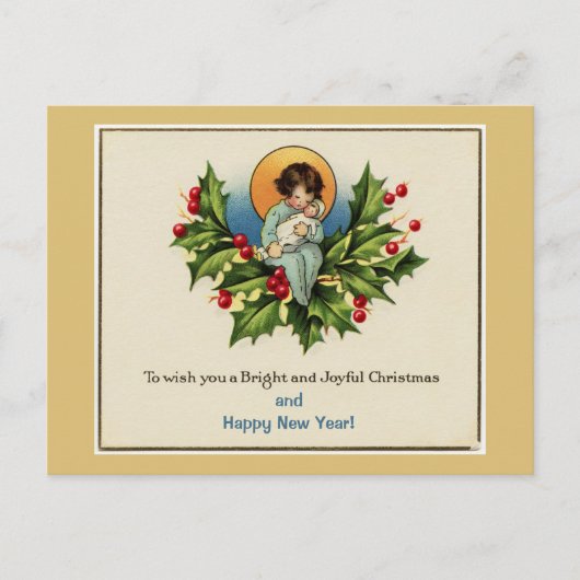 Om u een heldere en vrolijke kerstgeel te wensen feestdagenkaart (Voorkant)