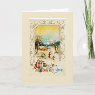 Om u een prettig kerstWenskaart te wensen Feestdagen Kaart