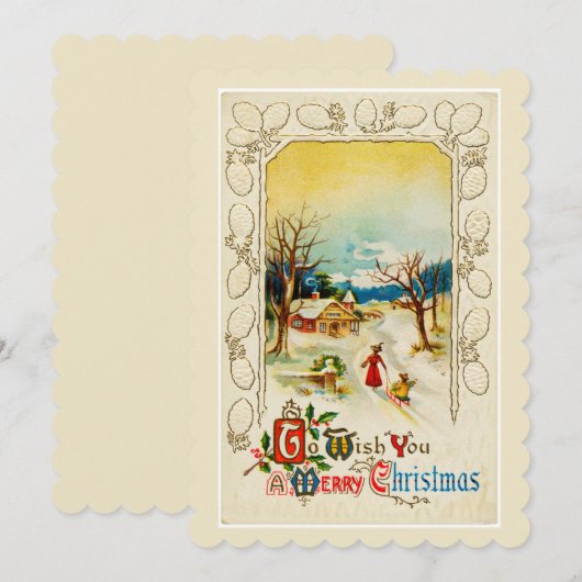 Om u een prettige kerstuitnodiging te wensen kaart (Voorkant / Achterkant)