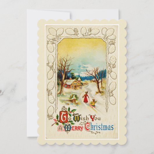 Om u een prettige kerstuitnodiging te wensen kaart (Voorkant)