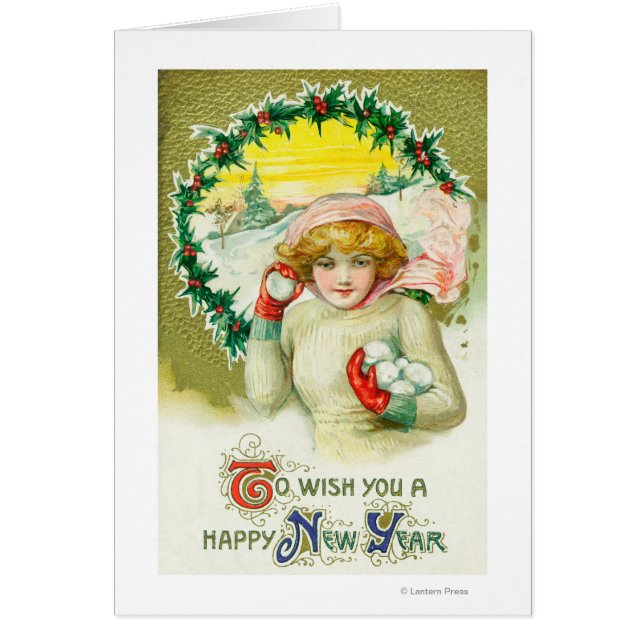 Om u een vrolijk nieuwjaarsgevecht te wensen (Voorkant)