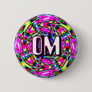OM (U kunt het woord wijzigen) Ronde Button 5,7 Cm