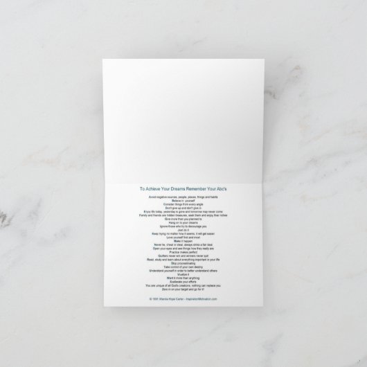 Om uw Dromen te bereiken herinner uw ABCs Kaart (Binnen)
