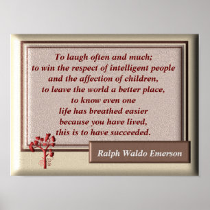 Om vaak en veel te lachen - Emerson quote -Print Poster