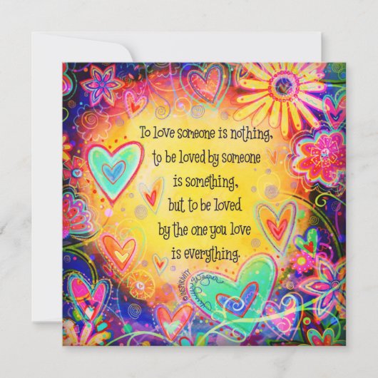 Om van iemand te houden citeren  bloemige Valentij (Voorkant)