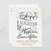 Om van lachen en geluk te houden, ooit na design uitnodiging briefkaart (Voorkant / Achterkant)