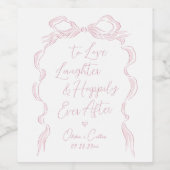 Om van lachen te houden en gelukkig na de bruiloft wijn etiket (Enkel label)