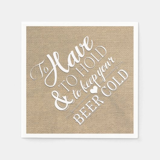 Om vast te houden om bier koud jute bruiloft te ho servetten (Voorkant)
