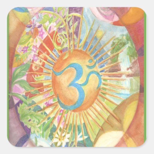 Om Vierkante Sticker (Voorkant)